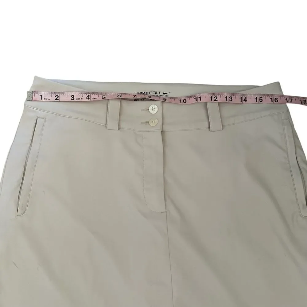 Nike Beige Golf Skort ~ 2 button zipped closure ~ side and back pockets ~ size M - Picture 9 of 12